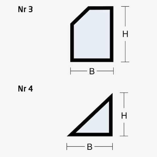 窓の形状：No.1とNo.2