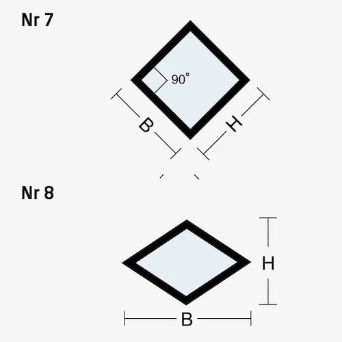 窓の形状：No.7とNo.8