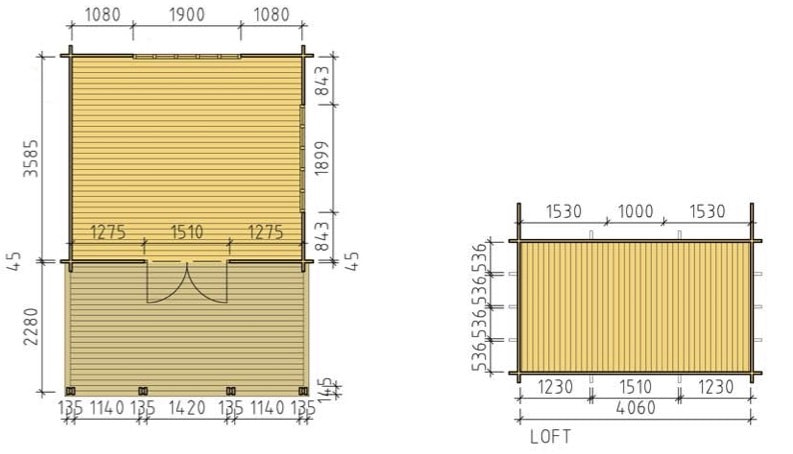 ヘンムフィエル（15+10+10m2）：平面図＆基礎図-2
