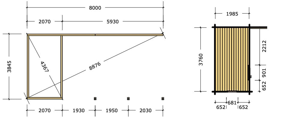 グランネース（23+8m2）：平面図＆基礎図