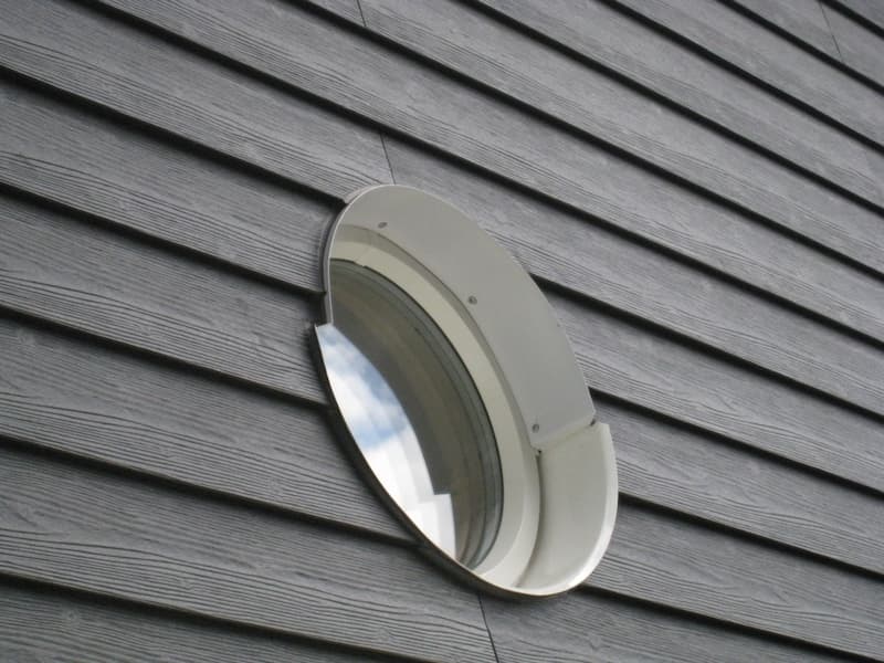 円形の外側アルミ3層ガラス木製窓