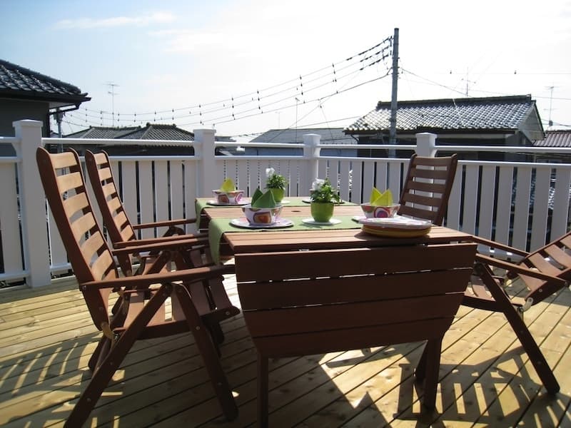 アウトドア仕様のガーデンセット