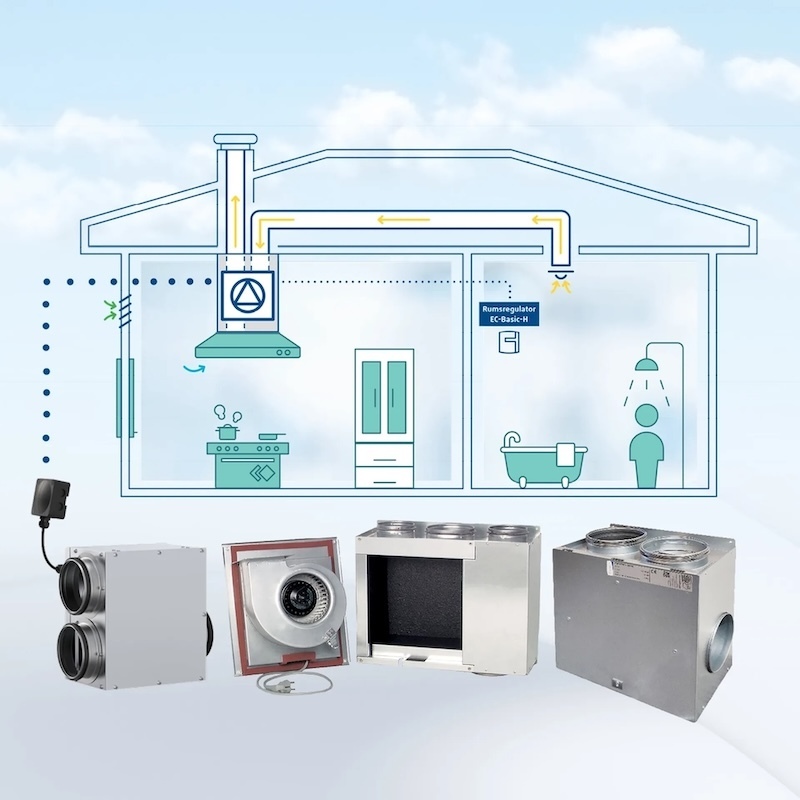 レンジフード兼用の住宅換気システム