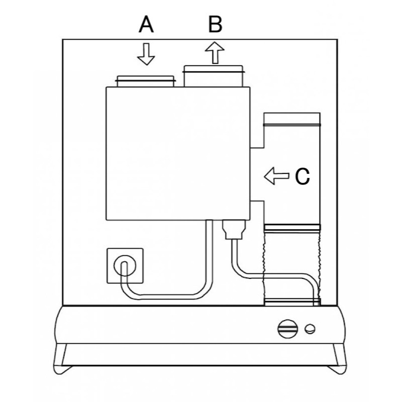 住宅とレンジフードの排気