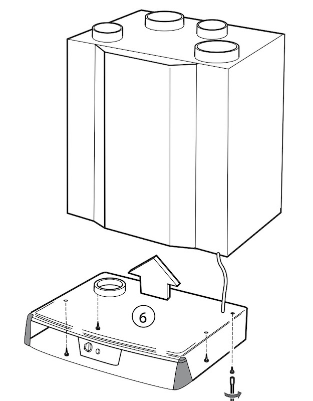 レンジフードを下部に接続