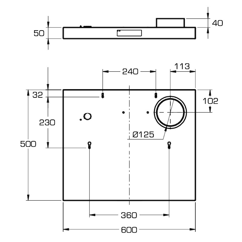 専用レンジフードのサイズ