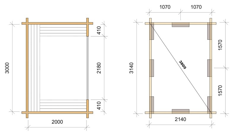 Stiltje（シングル）：平面図＆基礎図