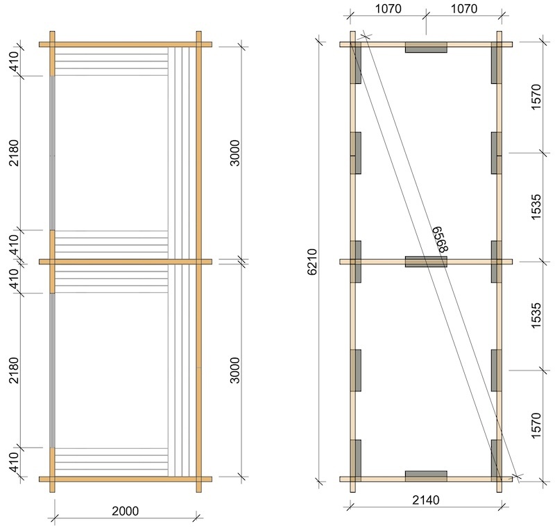 Stiltje（ダブル）：平面図＆基礎図