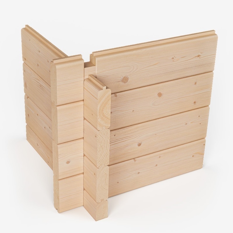 ログ材：45x145mm（一つ溝）