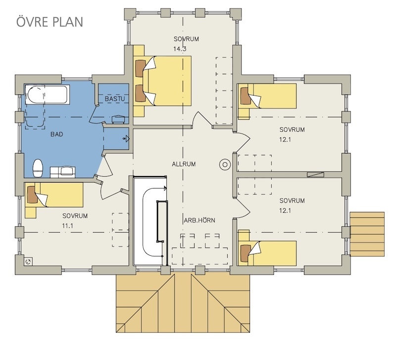 北欧住宅の間取り：2F